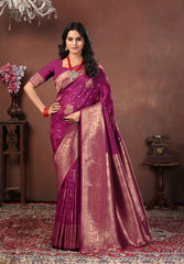 Blue Banarasi Silk Saree