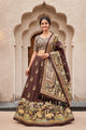 Brown Dola Silk Digital Print Lehenga Choli with Designer Heritage Print Dupatta