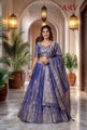 Royal Blue Banarasi Silk Lehenga Set With Zari Woven Motifs
