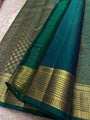 Teal Green Banarasi Soft Silk Saree with Elegant Golden Zari Weaving | Traditional Wedding & Festive Wear