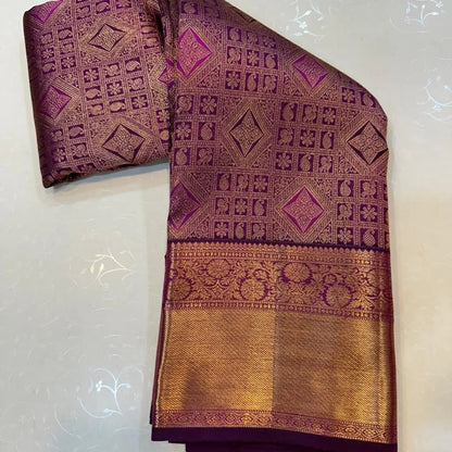 Banarasi Soft Silk Saree with Rich Golden Zari Border | Designer Wedding & Festive Wear (2 Colors)