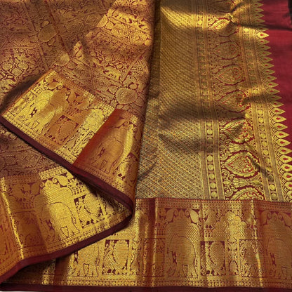 Kanjivaram Banarasi Soft Silk Saree with All-Over Rich Zari Weaving | Traditional Bridal Wedding Saree | Unstitched Blouse