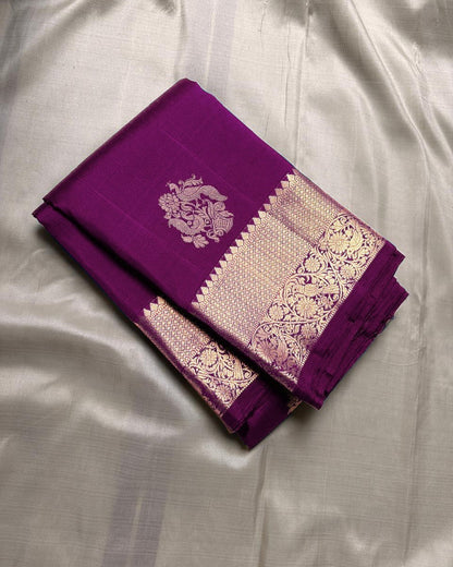 Banarasi Silk Saree with Rich Golden Zari Woven Border & Traditional Butta | Festive, Wedding & Party Wear Saree