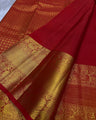 Soft Lichi Silk Saree with Rich Gold Zari Woven Border | Traditional Kanjivaram Style | 2 Color Options
