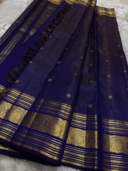 Kanjivaram Style Soft Silk Saree with Rich Golden Zari Border & Traditional Motifs | Festive & Wedding Wear