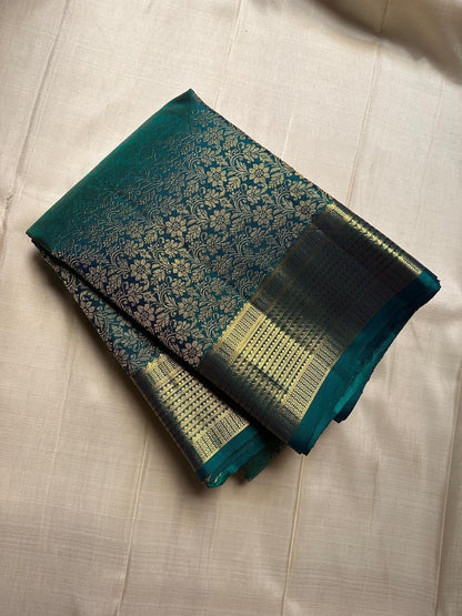Teal Green Banarasi Soft Silk Saree with Elegant Golden Zari Weaving | Traditional Wedding & Festive Wear