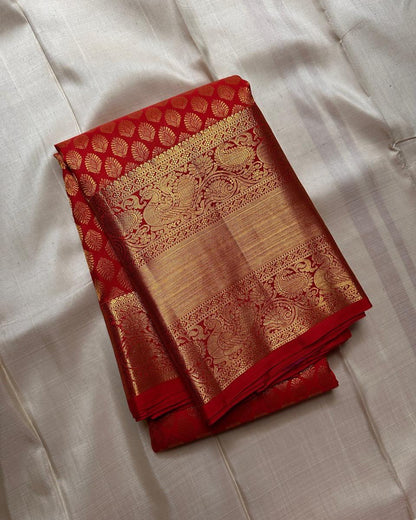 Soft Lichi Silk Saree with Rich Gold Zari Woven Border | Traditional Kanjivaram Style | 2 Color Options