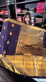 Navy Blue Banarasi Soft Silk Saree with Rich Golden Zari Border | Traditional Wedding & Festive Wear