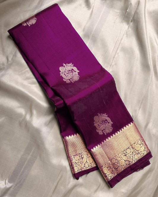 Banarasi Silk Saree with Rich Golden Zari Woven Border & Traditional Butta | Festive, Wedding & Party Wear Saree