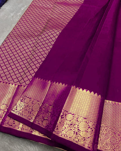 Banarasi Silk Saree with Rich Golden Zari Woven Border & Traditional Butta | Festive, Wedding & Party Wear Saree