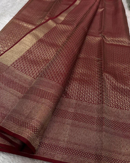 Banarasi Soft Silk Saree with Rich Gold Zari Weaving & Grand Pallu | Traditional Wedding Wear | Unstitched Blouse