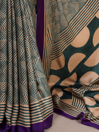 Elegant Dull Satin Fancy Printed Saree with Unstitched Blouse | Soft & Lightweight Party Wear Saree