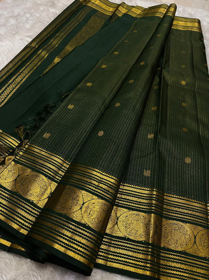 Kanjivaram Style Soft Silk Saree with Rich Golden Zari Border & Traditional Motifs | Festive & Wedding Wear