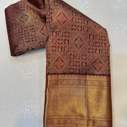 Banarasi Soft Silk Saree with Rich Golden Zari Border | Designer Wedding & Festive Wear (2 Colors)