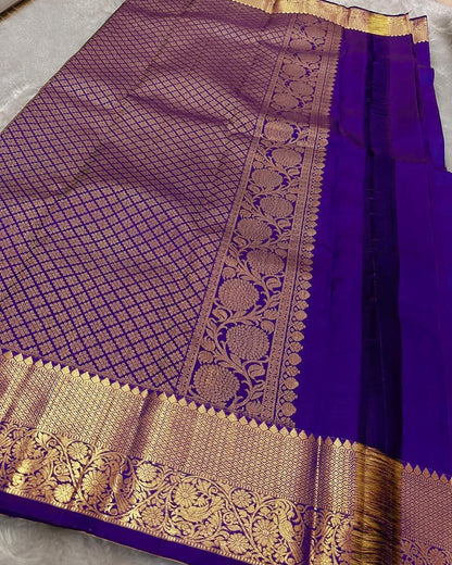 Banarasi Silk Saree with Rich Golden Zari Woven Border & Traditional Butta | Festive, Wedding & Party Wear Saree