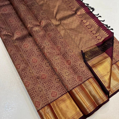 Banarasi Soft Silk Saree with Rich Golden Zari Border | Designer Wedding & Festive Wear (2 Colors)
