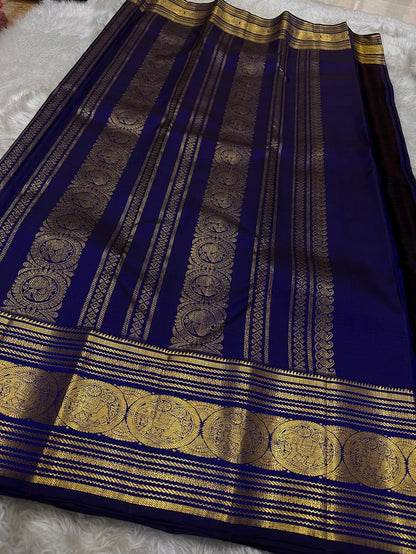Kanjivaram Style Soft Silk Saree with Rich Golden Zari Border & Traditional Motifs | Festive & Wedding Wear