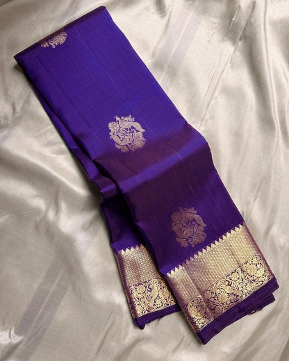 Banarasi Silk Saree with Rich Golden Zari Woven Border & Traditional Butta | Festive, Wedding & Party Wear Saree