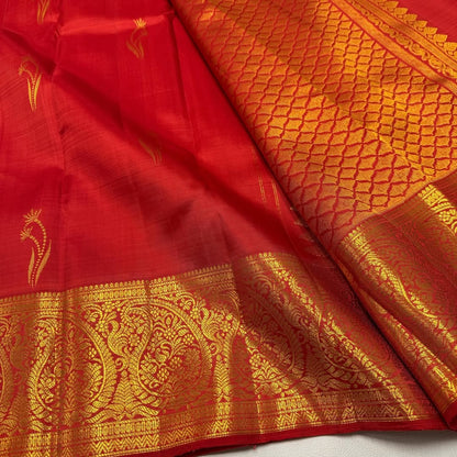 Banarasi Soft Silk Saree with Rich Golden Zari Border | Wedding & Festive Wear (Red & Navy Blue)