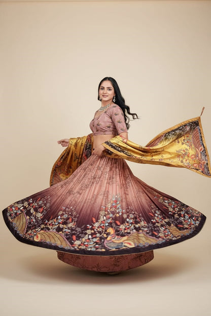 Premium Dola Silk Digital Print Lehenga Choli with Designer Dupatta | Wedding & Festive Collection