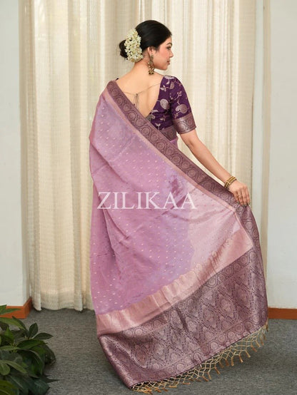 Soft Banarasi Silk Saree with Rich Zari Woven Border & Running Blouse | Wedding, Festive & Party Wear | 5 Colors