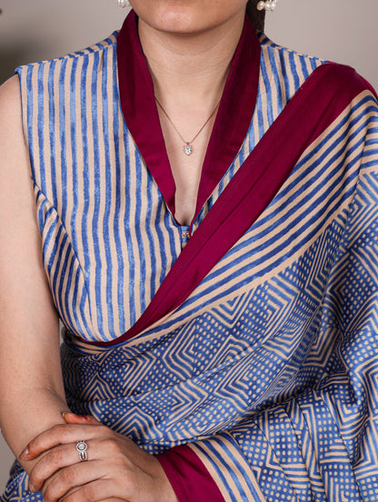 Elegant Dull Satin Fancy Printed Saree with Unstitched Blouse | Soft & Lightweight Party Wear Saree