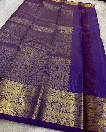 Kanjivaram Silk Saree | Rich Zari Woven Traditional Saree | Available in 3 Elegant Colors