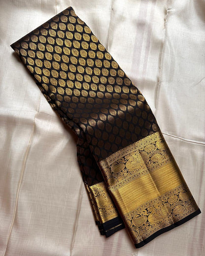 Soft Lichi Silk Saree with Rich Gold Zari Woven Border | Traditional Kanjivaram Style | 2 Color Options