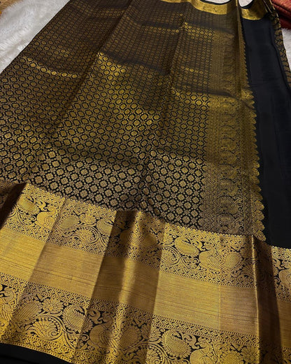 Soft Lichi Silk Saree with Rich Gold Zari Woven Border | Traditional Kanjivaram Style | 2 Color Options