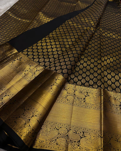 Soft Lichi Silk Saree with Rich Gold Zari Woven Border | Traditional Kanjivaram Style | 2 Color Options