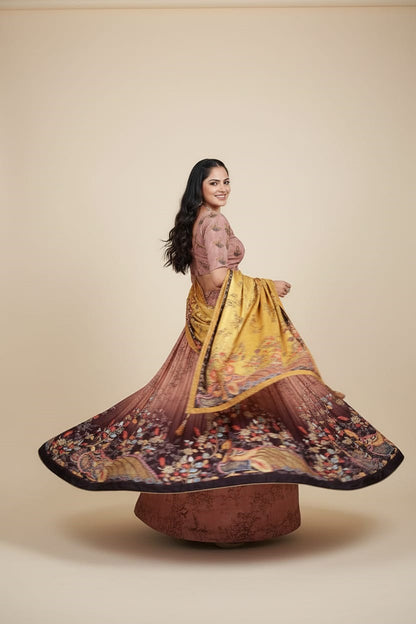 Premium Dola Silk Digital Print Lehenga Choli with Designer Dupatta | Wedding & Festive Collection