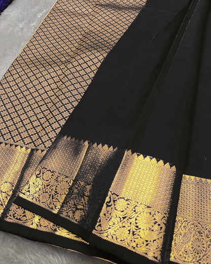 Banarasi Silk Saree with Rich Golden Zari Woven Border & Traditional Butta | Festive, Wedding & Party Wear Saree