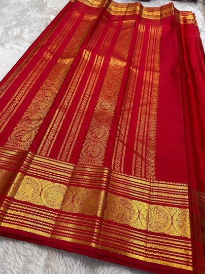 Kanjivaram Style Soft Silk Saree with Rich Golden Zari Border & Traditional Motifs | Festive & Wedding Wear