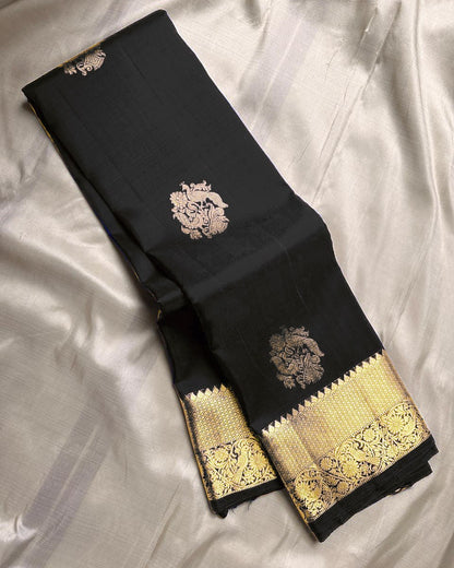 Banarasi Silk Saree with Rich Golden Zari Woven Border & Traditional Butta | Festive, Wedding & Party Wear Saree