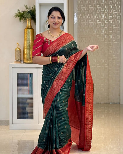 Soft Silk Saree for Women | Zari Woven Border Traditional Party Wear Saree | Wedding & Festive Designer Saree