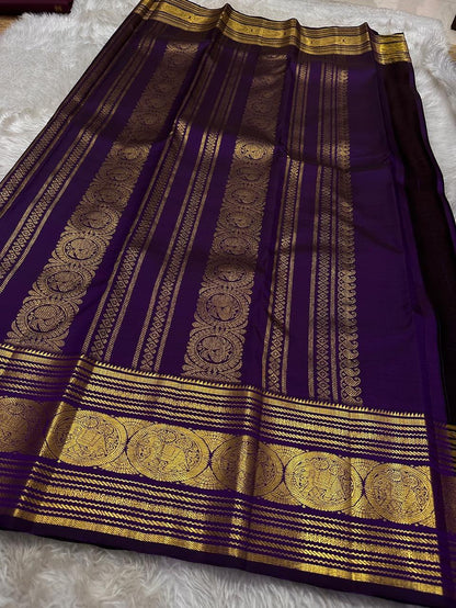 Kanjivaram Style Soft Silk Saree with Rich Golden Zari Border & Traditional Motifs | Festive & Wedding Wear