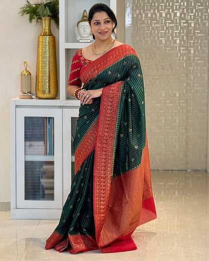 Soft Silk Saree for Women | Zari Woven Border Traditional Party Wear Saree | Wedding & Festive Designer Saree
