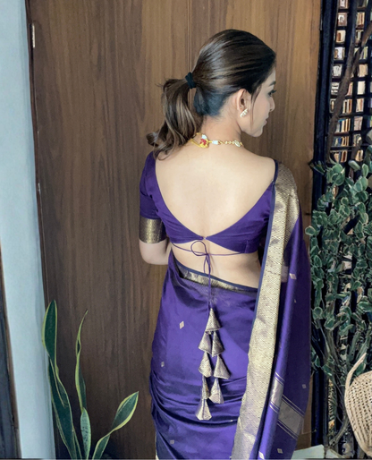 Bollywood-inspired purple Nayanthara Saree