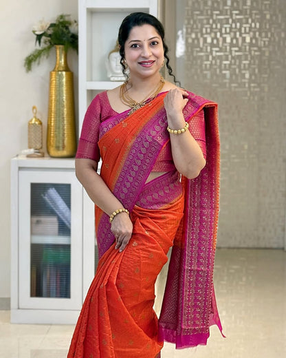 Soft Silk Saree for Women | Zari Woven Border Traditional Party Wear Saree | Wedding & Festive Designer Saree