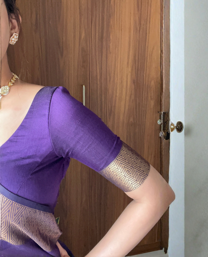 Bollywood-inspired purple Nayanthara Saree