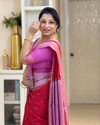 Soft Silk Saree for Women | Zari Woven Border Traditional Party Wear Saree | Wedding & Festive Designer Saree