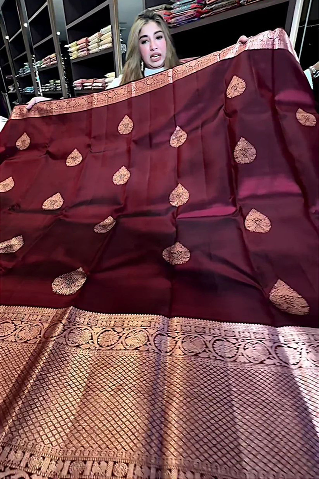 Adorable Wine Soft Silk Saree With Evocative Blouse Piece