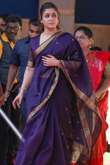 Bollywood Style Purple Silk Saree With Majestic Blouse Piece
