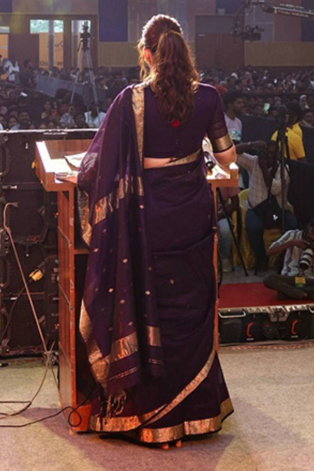 Bollywood Style Purple Silk Saree With Majestic Blouse Piece