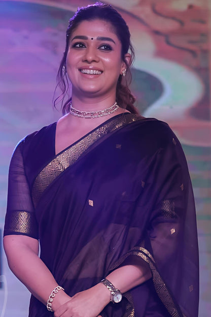 Bollywood Style Purple Silk Saree With Majestic Blouse Piece