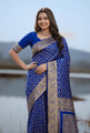 Royal Blue Banarasi Saree with Traditional Zari Work