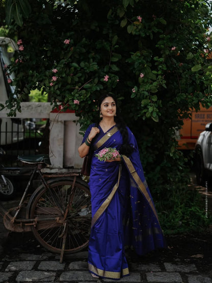 Elegant Linen Cotton Silk Saree With Rich Weaving Jacquard Border