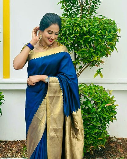 Majestic Banarasi Soft Silk Saree With Elegant Minimal Design