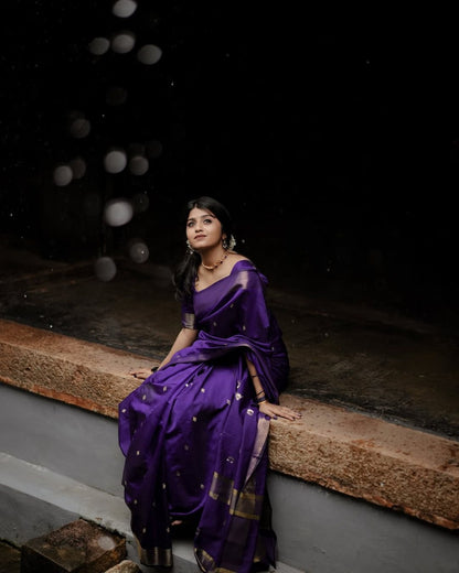 New Launch: Linen Cotton Silk Saree With Grand Pallu & Jacquard Border
