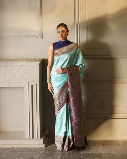 Regal Banarasi Soft Silk Saree With Minimal Grace & Striking Tone